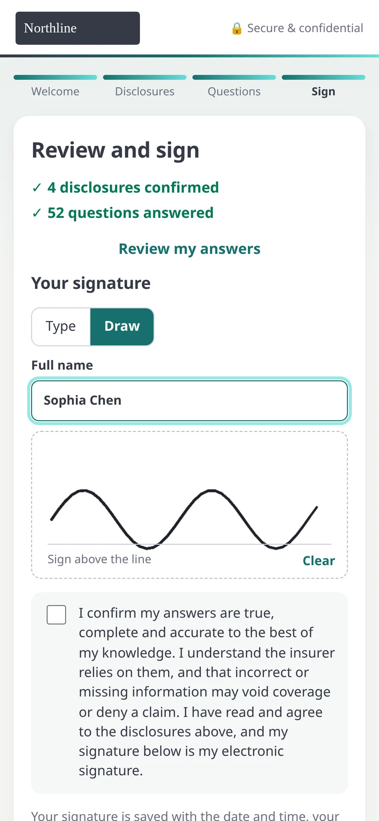 Signature step